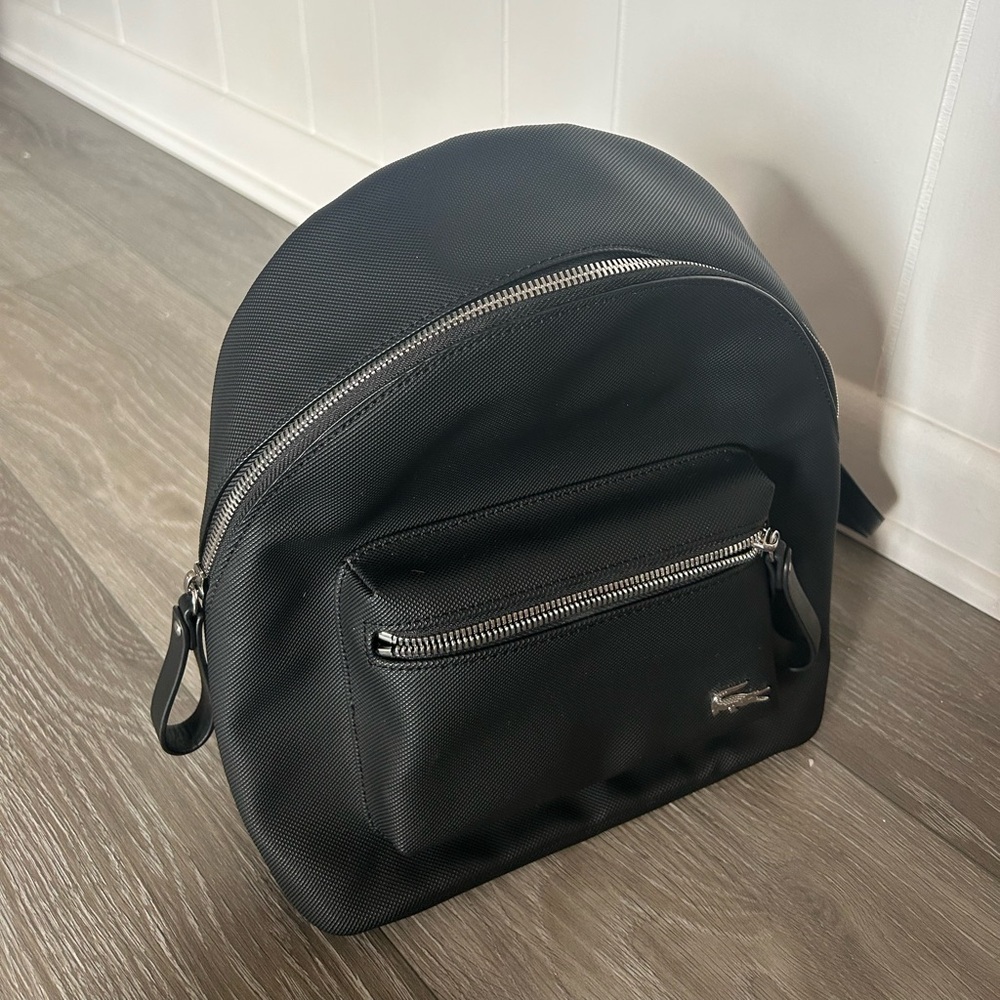 Small black backpack from Lacoste